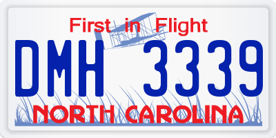 NC license plate DMH3339