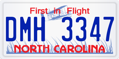 NC license plate DMH3347