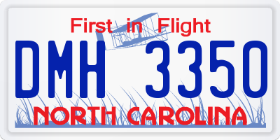 NC license plate DMH3350