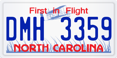 NC license plate DMH3359