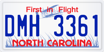 NC license plate DMH3361