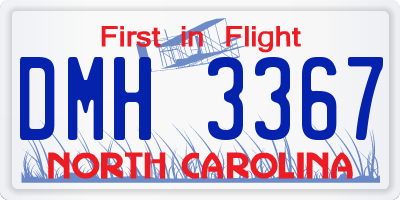 NC license plate DMH3367