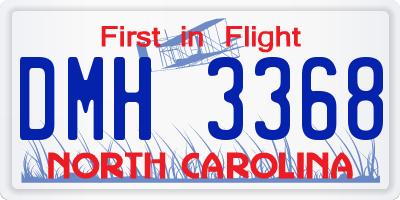 NC license plate DMH3368
