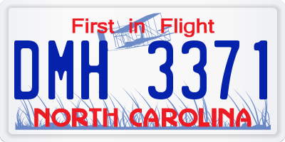 NC license plate DMH3371