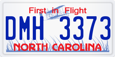 NC license plate DMH3373
