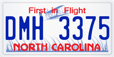 NC license plate DMH3375