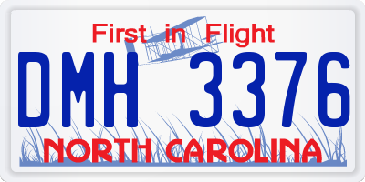 NC license plate DMH3376