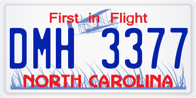 NC license plate DMH3377