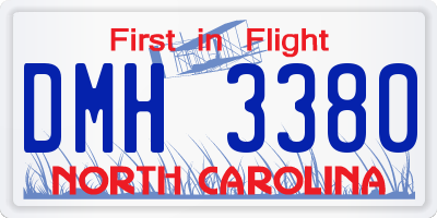 NC license plate DMH3380