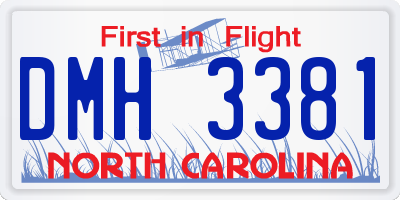 NC license plate DMH3381