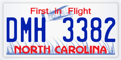 NC license plate DMH3382
