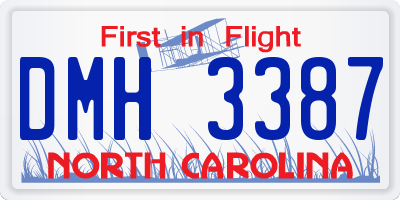 NC license plate DMH3387