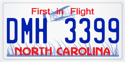 NC license plate DMH3399