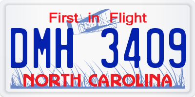 NC license plate DMH3409