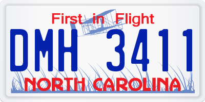 NC license plate DMH3411