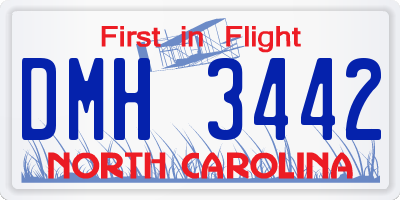 NC license plate DMH3442