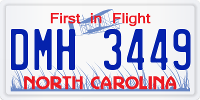 NC license plate DMH3449