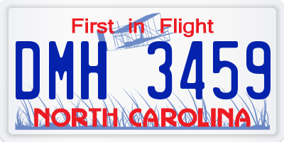 NC license plate DMH3459