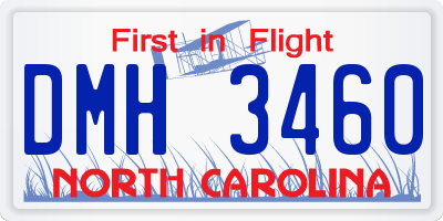 NC license plate DMH3460