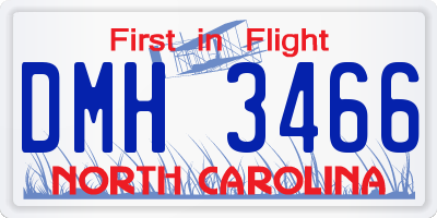 NC license plate DMH3466
