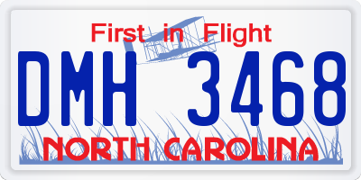 NC license plate DMH3468
