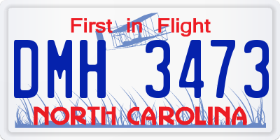 NC license plate DMH3473