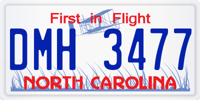 NC license plate DMH3477