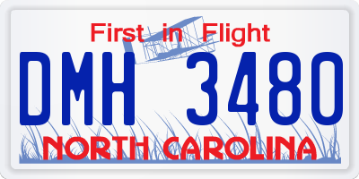 NC license plate DMH3480