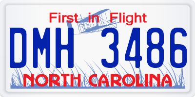 NC license plate DMH3486