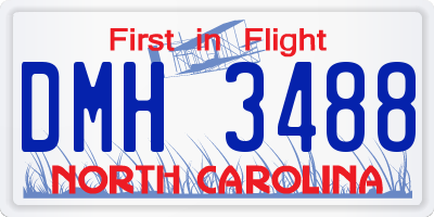 NC license plate DMH3488