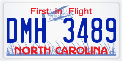 NC license plate DMH3489