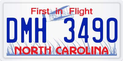 NC license plate DMH3490