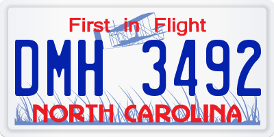 NC license plate DMH3492