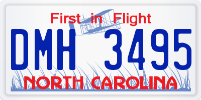 NC license plate DMH3495