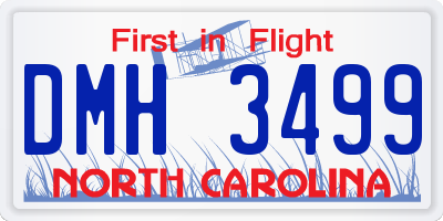 NC license plate DMH3499