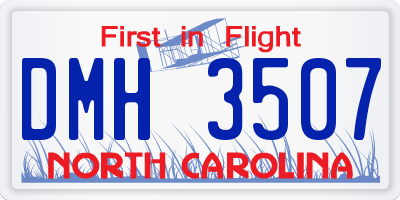 NC license plate DMH3507