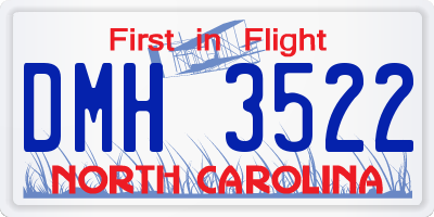 NC license plate DMH3522