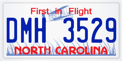 NC license plate DMH3529