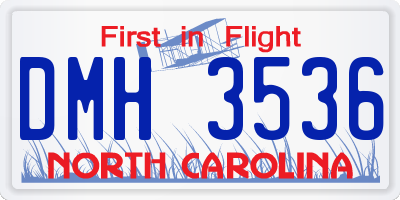 NC license plate DMH3536
