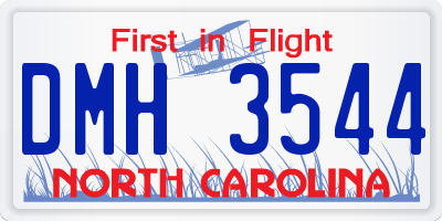 NC license plate DMH3544