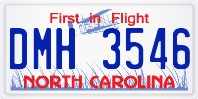 NC license plate DMH3546