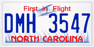 NC license plate DMH3547