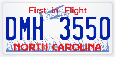NC license plate DMH3550