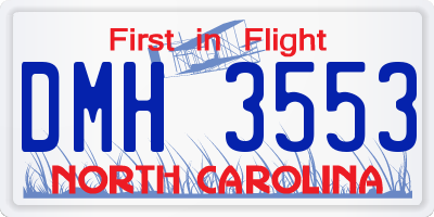 NC license plate DMH3553