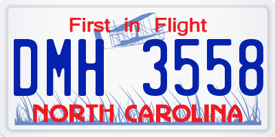 NC license plate DMH3558