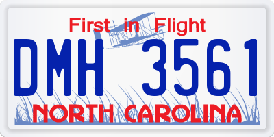 NC license plate DMH3561