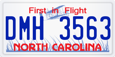 NC license plate DMH3563