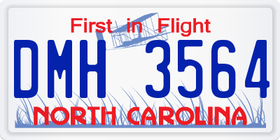 NC license plate DMH3564