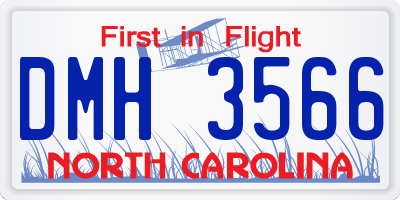 NC license plate DMH3566