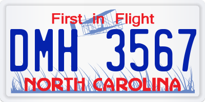 NC license plate DMH3567